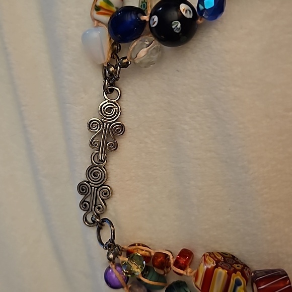 Artisan Handmade Macrame Bead Soup Lampwork Multi-strand Necklace - Picture 7 of 14